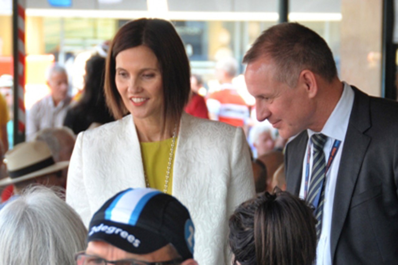 Jo Chapley and Jay Weatherill on the hustings during the 2014 state election campaign. Photo: jochapley.com.au