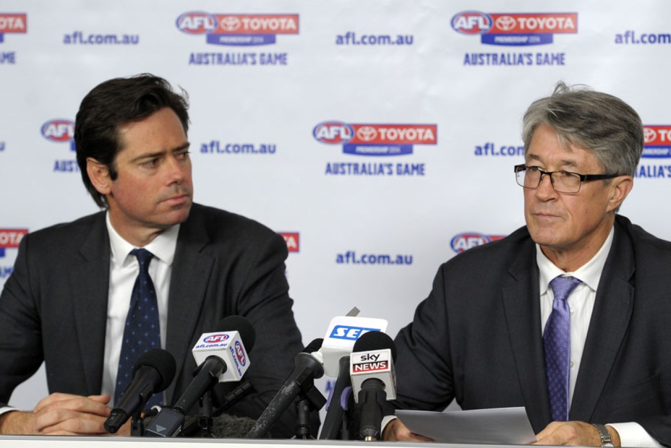 AFL chief executive Gillon McLachlan (left) with chairman Mike Fitzpatrick.