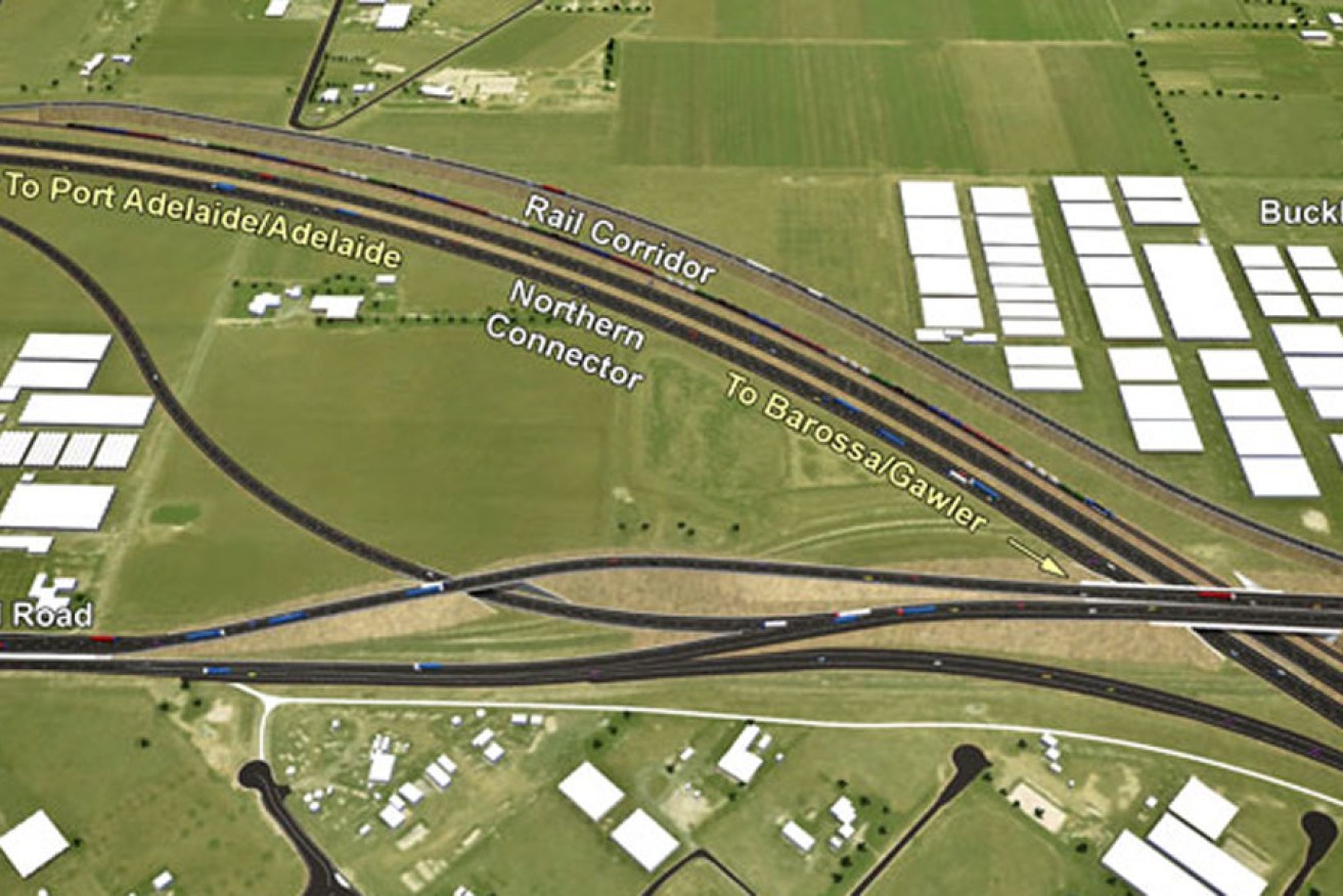 A State Government concept drawing of the intersection of the Northern Connector with the Northern Expressway.