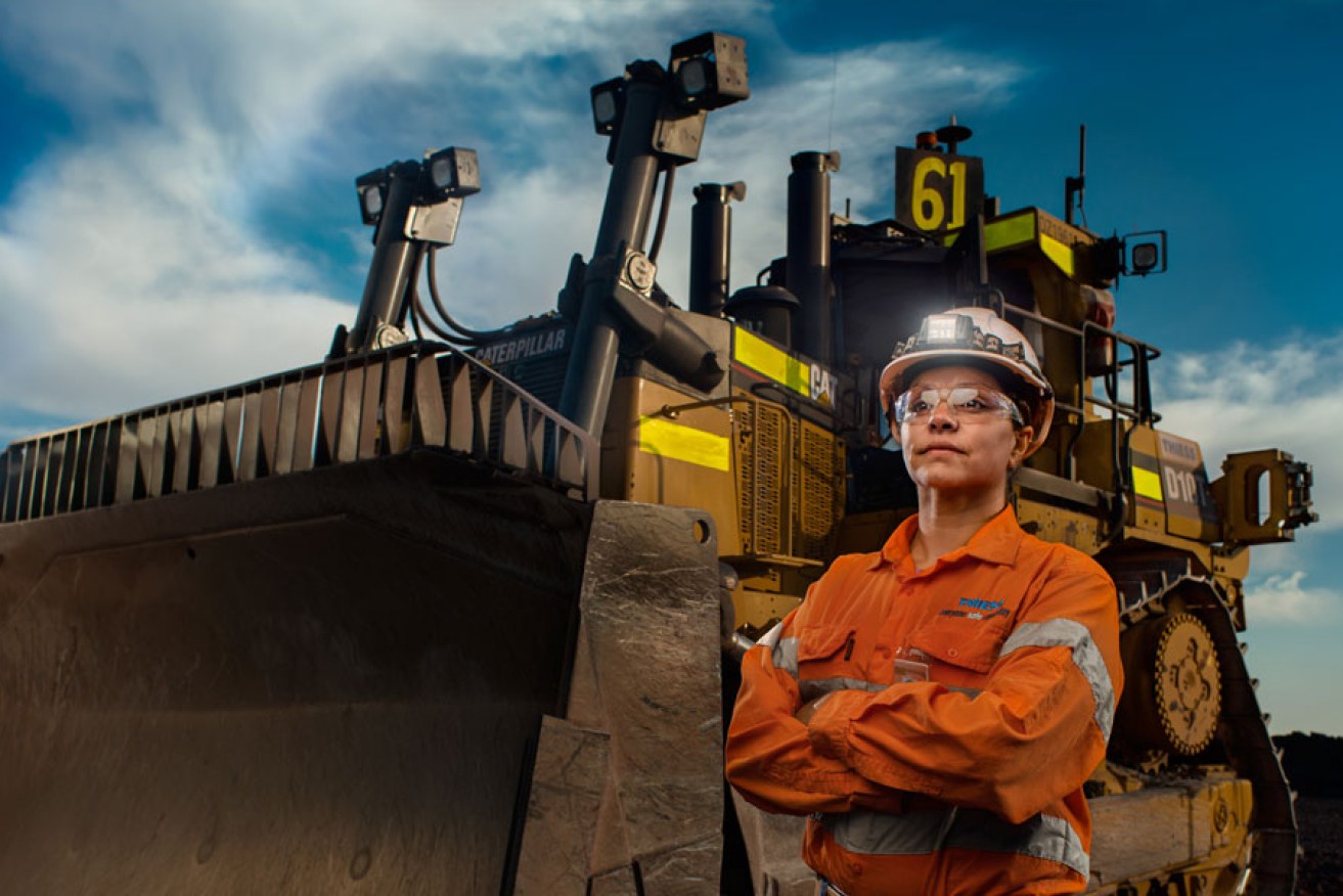 Sabrina McKenzie, Prominent Hill’s only female dozer operator, was named outstanding Australian tradeswoman, operator or technician. Image: Chris Warrior