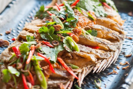 Thai-style deep-fried snapper