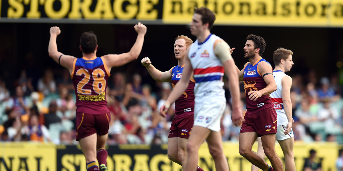 Brisbane shocked the Bulldogs and embarrassed the Crows. AAP image 