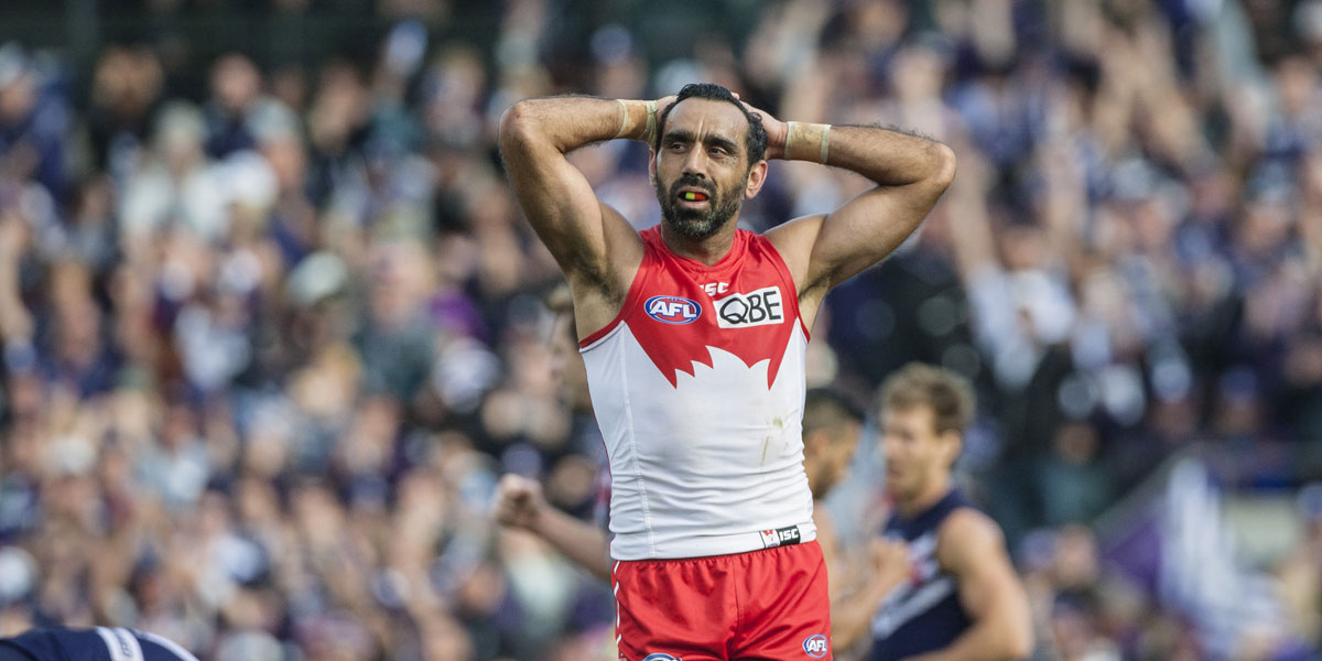 Sydney champion Adam Goodes was booed again on the weekend. AAP image 