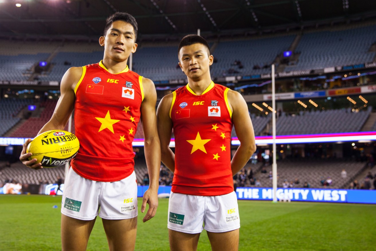 Chinese footballers Chen Zhaoliang and Zhang Hao recently visited Adelaide as part of a cultural exchange.
