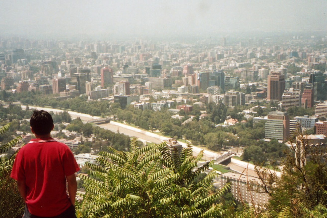  A view of Santiago from San Cristobal Hill. AAP image