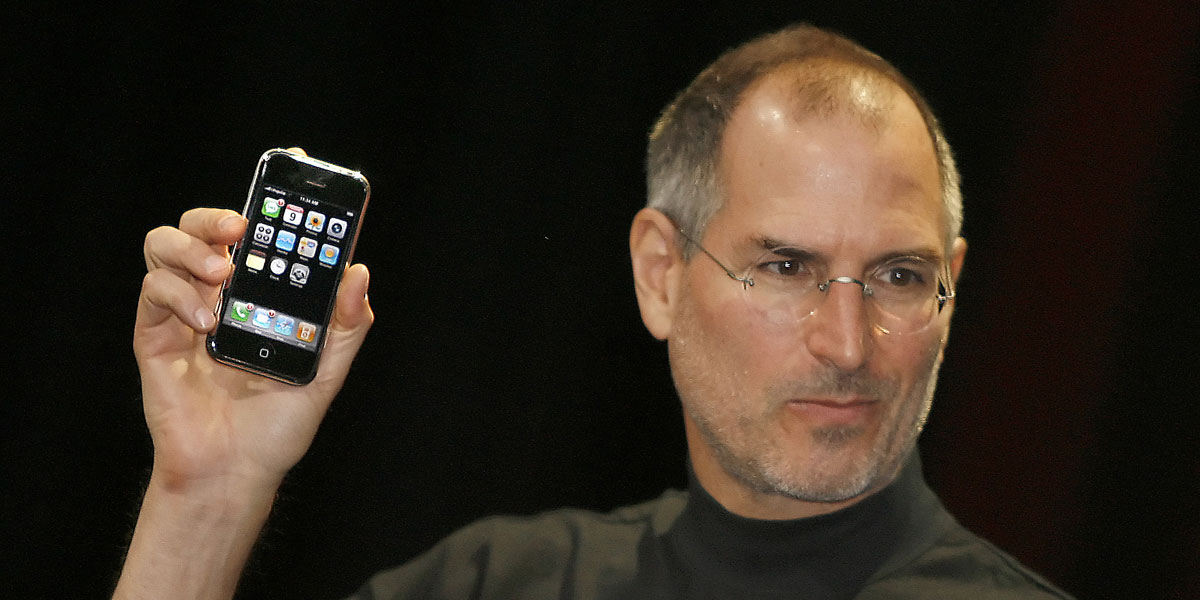 Steve Jobs reveals the original iPhone in 2007. AFP image
