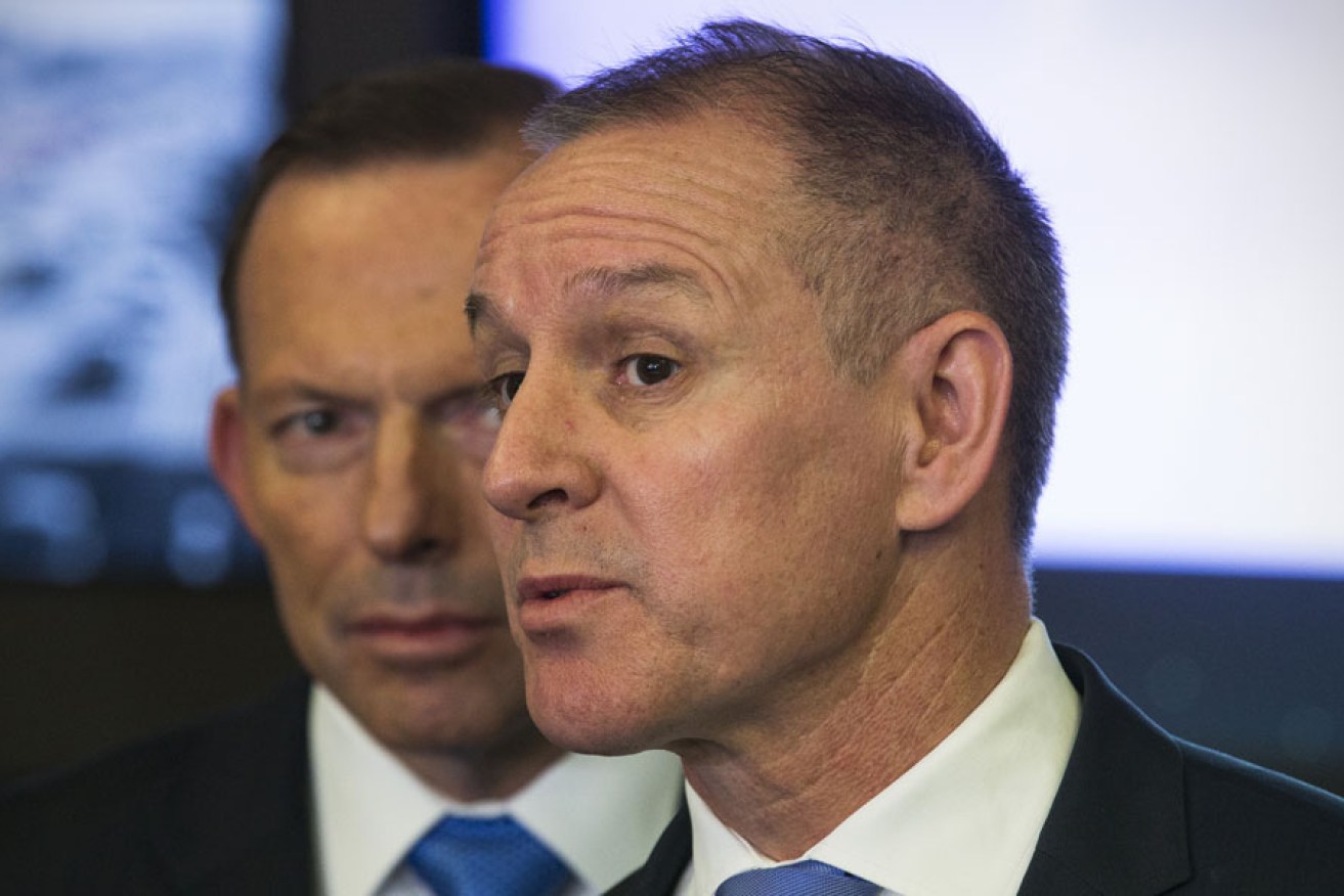 Premier Jay Weatherill with Tony Abbott in Adelaide on Monday. AAP image