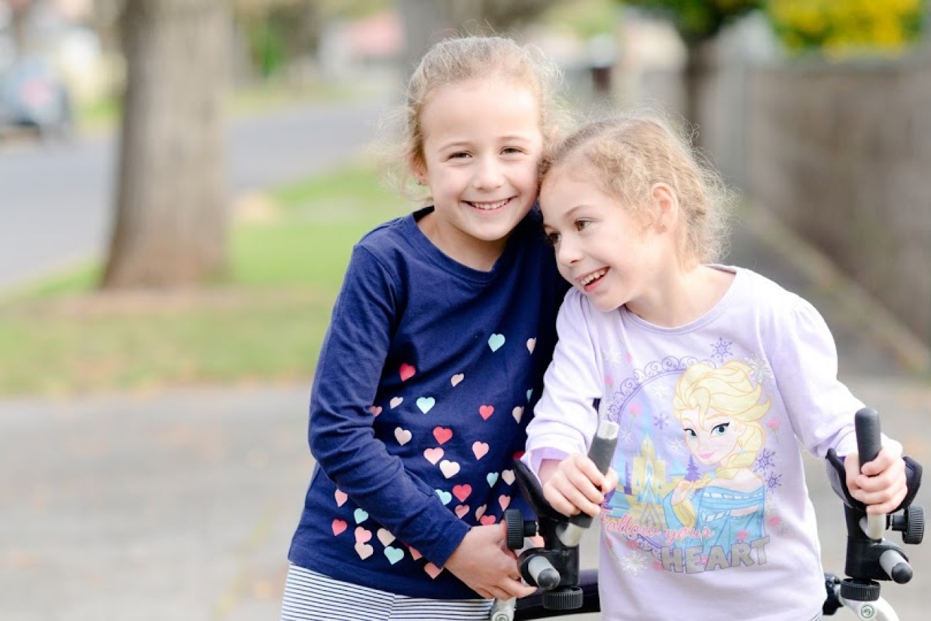 Chloe (right) with sister Lily. Photo: Nat Rogers/InDaily