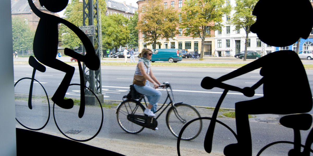 A cyclist in Copenhagen. AAP image