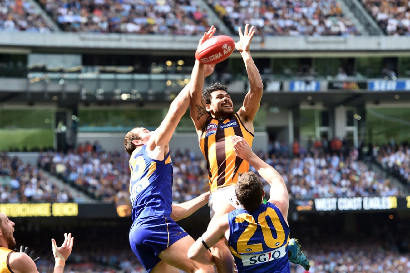 After an unpredictable season, victory for Cyril Rioli's Hawks seemed mundane. AAP image 