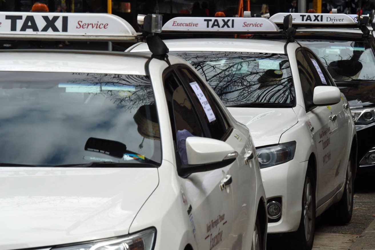 Taxi drivers protesting against Uber in Sydney last month. AAP photo