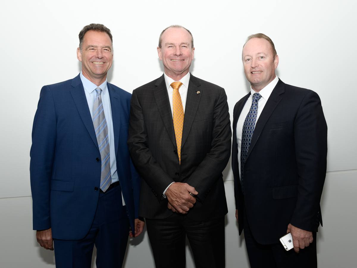 Mike Hnyda (Investment Attraction Agency), Martin Hamilton-Smith (State Minister for Investment and Trade) and Rob Chapman ( Investment Attraction Agency). 