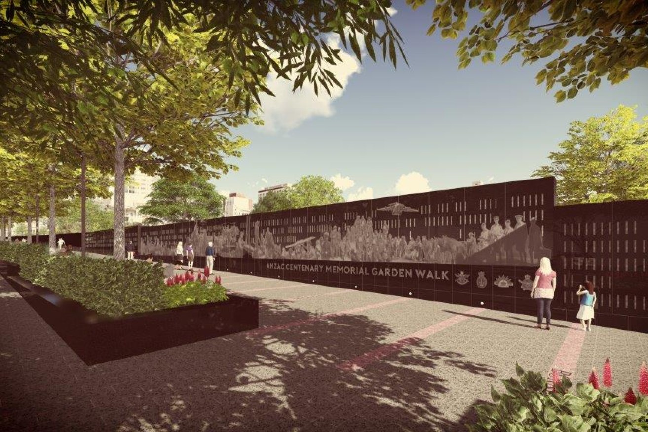 A supplied image of the proposed Memorial Walk.