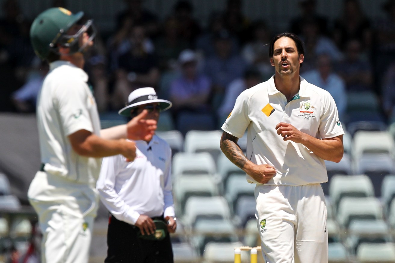 Mitchell Johnson has struggled during the second Test in Perth. AAP image