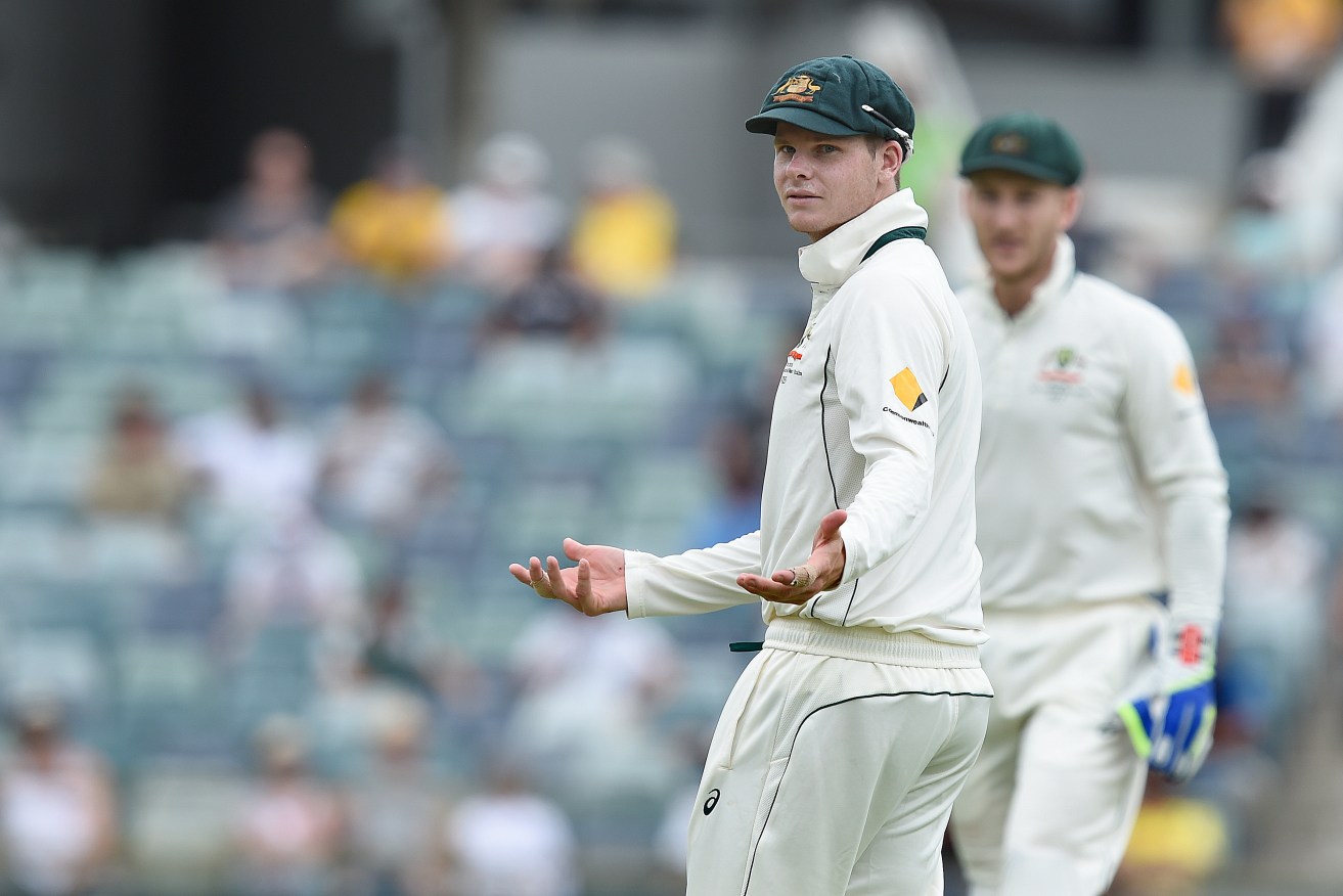 Australian captain Steve Smith says he was disappointed with the docile Perth pitch. AAP Image/Dave Hunt 