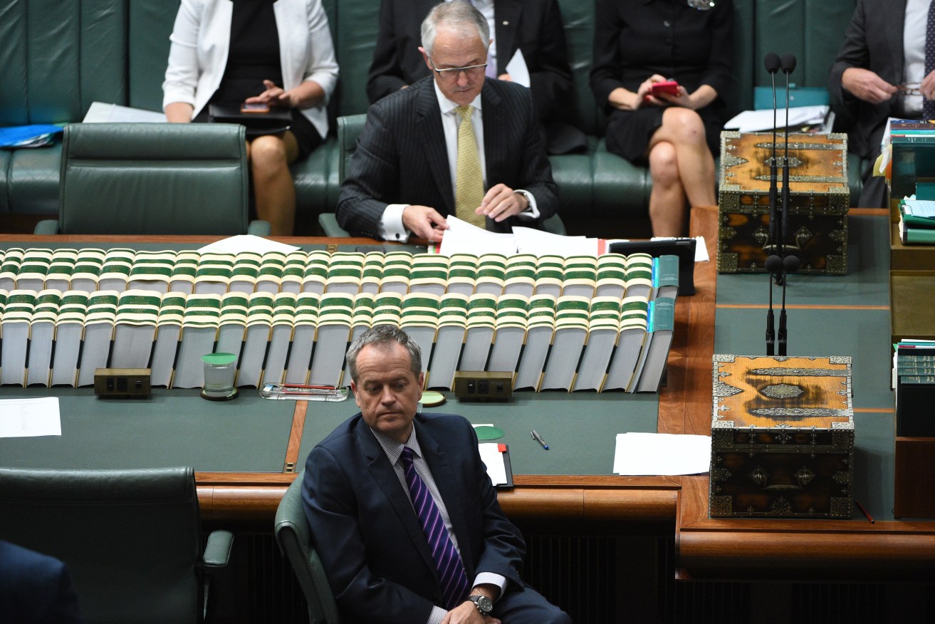 Prime Minister Malcolm Turnbull and Leader of the Opposition Bill Shorten during Question Time on Monday. AAP Image/Mick Tsikas