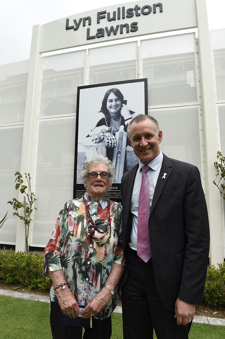 Lyn Fullston’s mother Betty Fullston at the launch with South Australian Premier Jay Weatherill