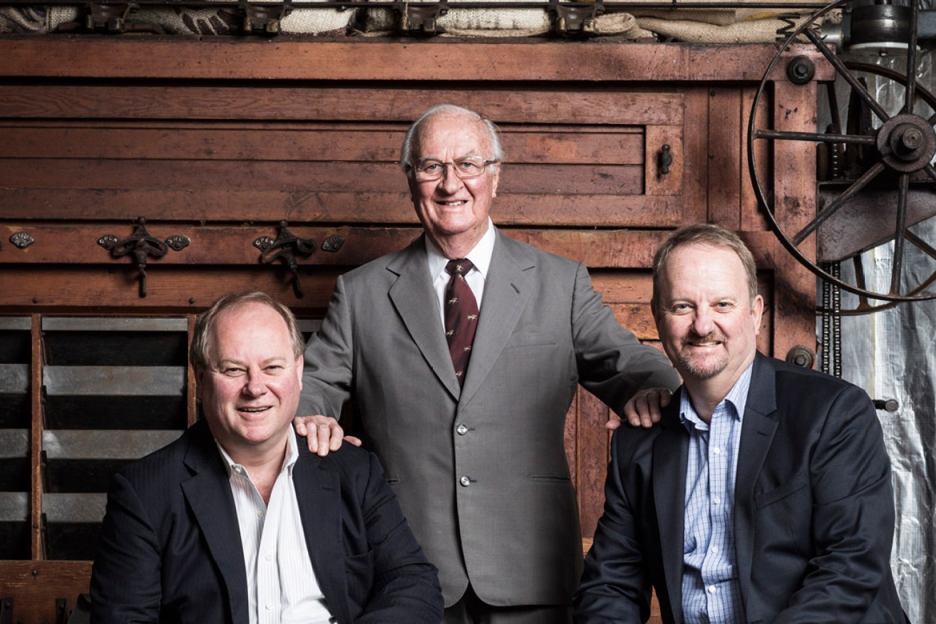 Simon, John and Alister Haigh are third- and fourth-generation owners of South Australian family business Haigh's Chocolates. Photo: supplied