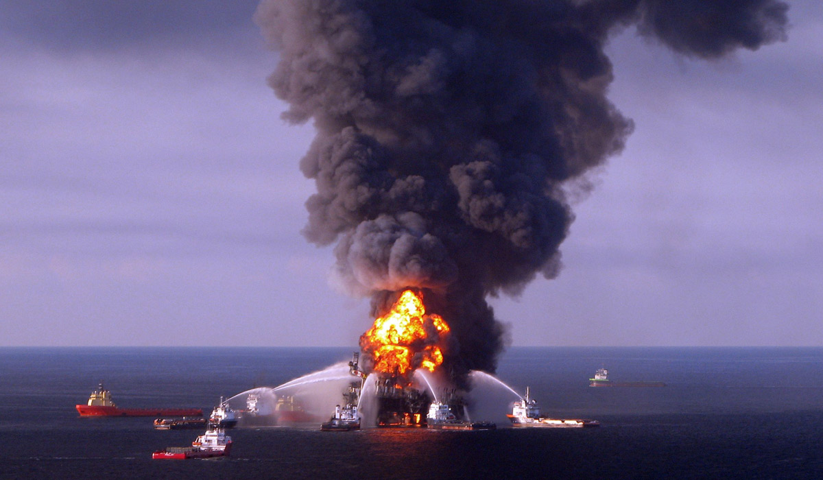 BP's Deepwater Horizon in flames during the Gulf of Mexico disaster in 2010. Photo: AFP/US Coast Guard