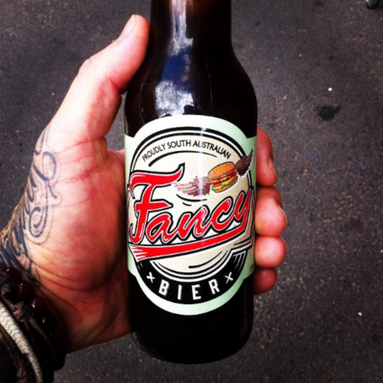 The store boasts its own brand of beer, 'Fancy Bier'. Image: Facebook / Fancy Burgers.