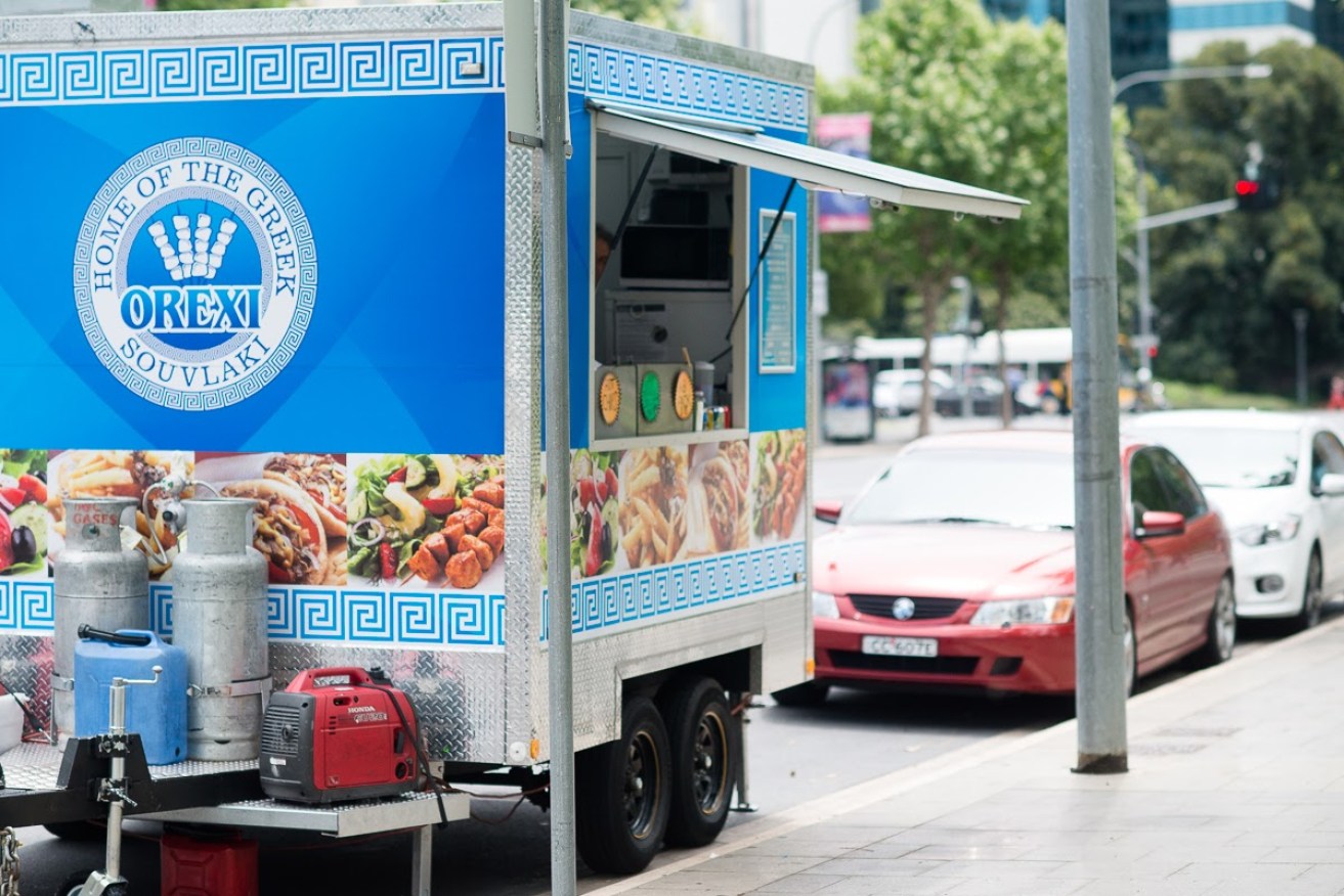 The Orexi souvlaki food truck. Photo: Nat Rogers / InDaily.