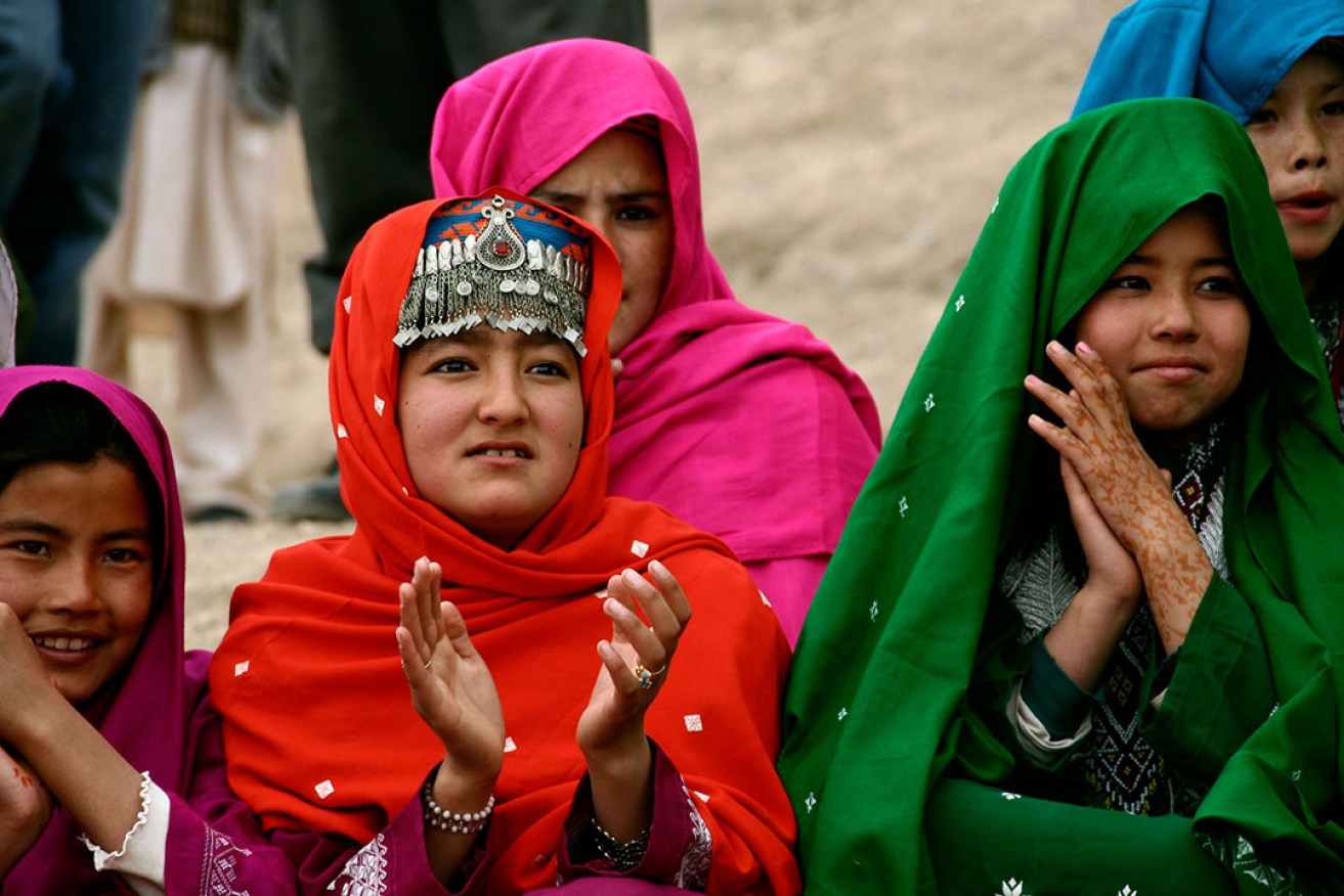 Traditional Hazara girls from Bamyan, Afghanistan. Photo credit: Muzafar Ali