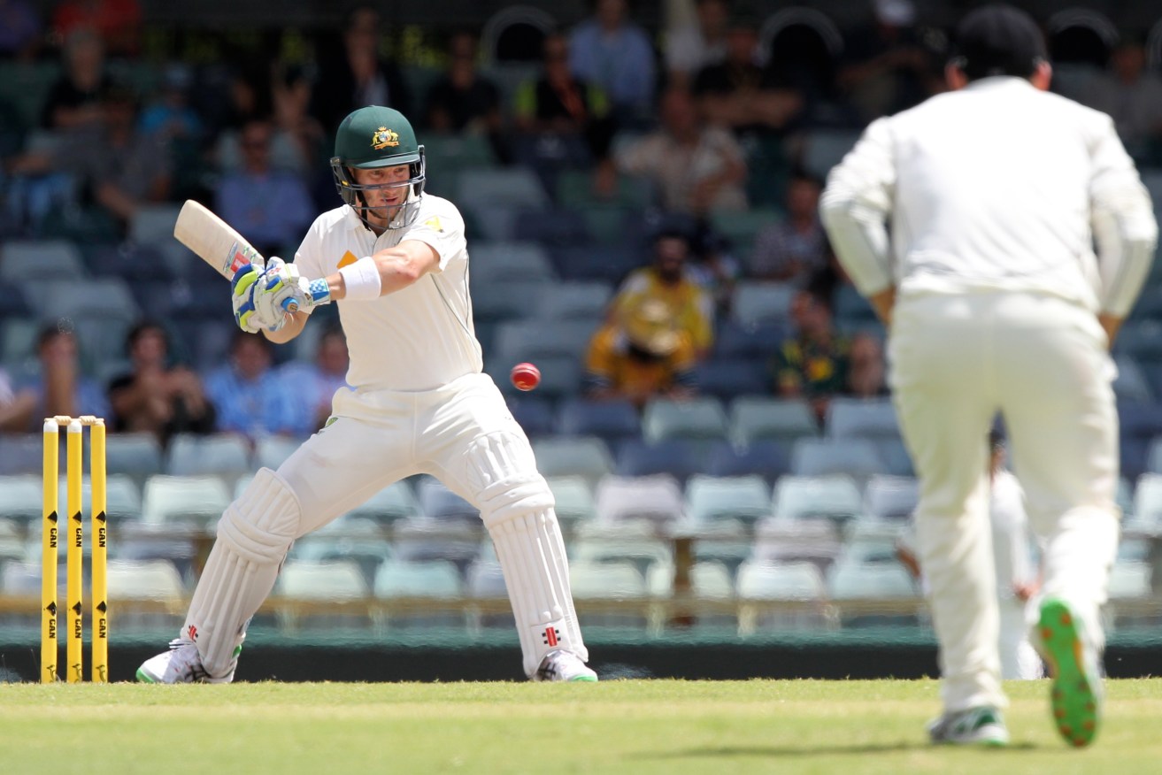 Peter Nevill bats on day 5 of the second Trans-Tasman Test match between Australia and New Zealand at the WACA. AAP Image/Richard Wainwright