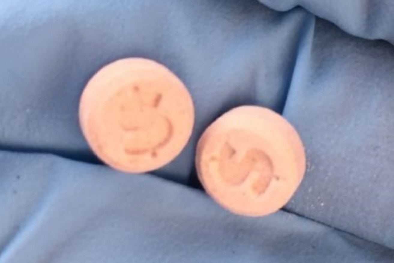 The pills thought to be linked to the death of a man at the Stereosonic music festival in Adelaide. AAP Image/ SA Police