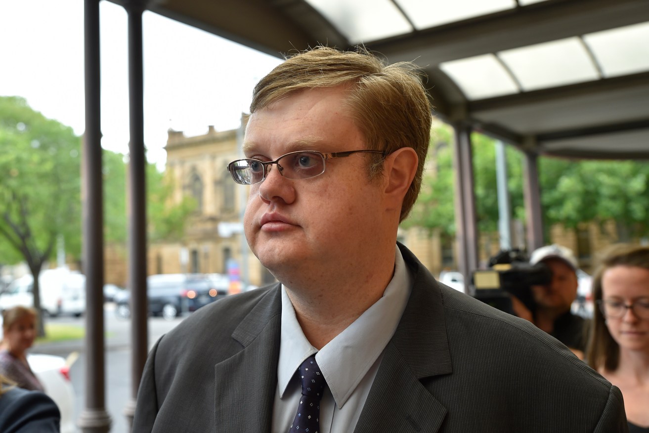 Bernard Finnigan outside the District Court in Adelaide today. AAP Image/David Mariuz