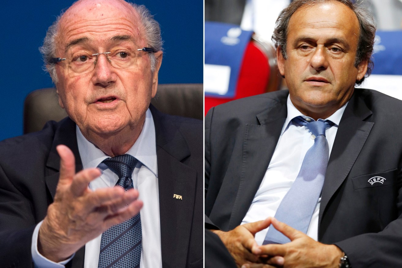 Blatter, left, and Platini. Images: EPA
