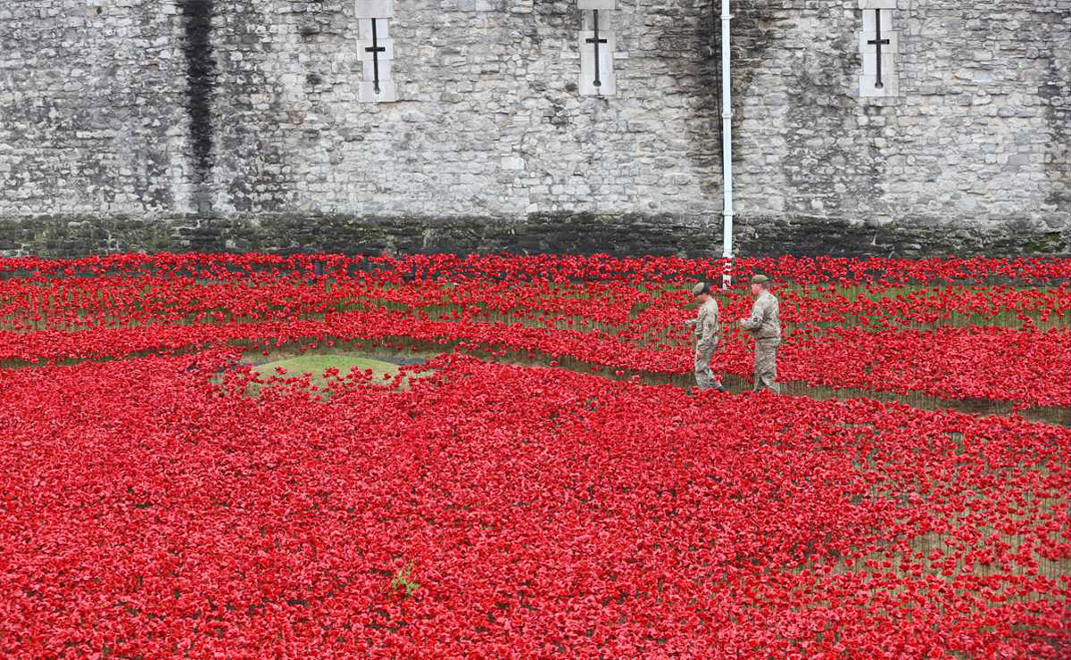 The Tower of London marks the 100th anniversary of the start of Britain’s involvement in World War I. Photo: Gary Ramage, News Corp