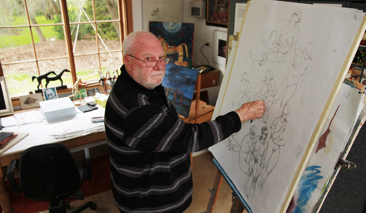 George Tetlow in his studio in Normanville. Photo: Gary Juleff