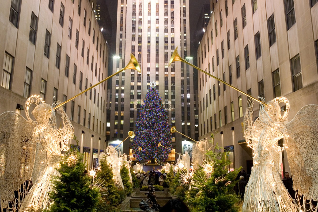Christmas angels at New York's Rockefeller Centre.