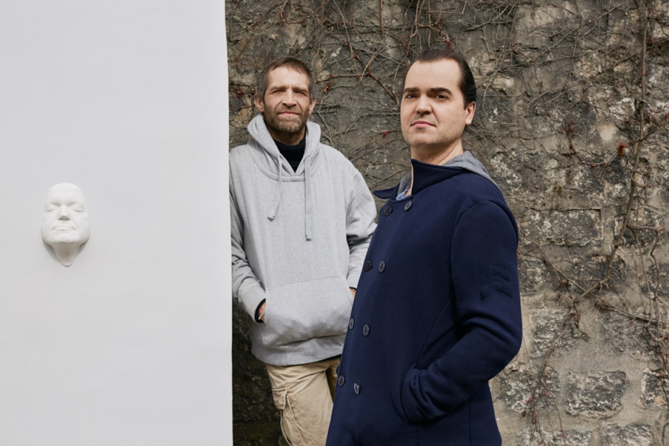 St Germain, right, with French artist Gregos, who created the artwork for his new album and tour. Photo: Benoit Peverelli