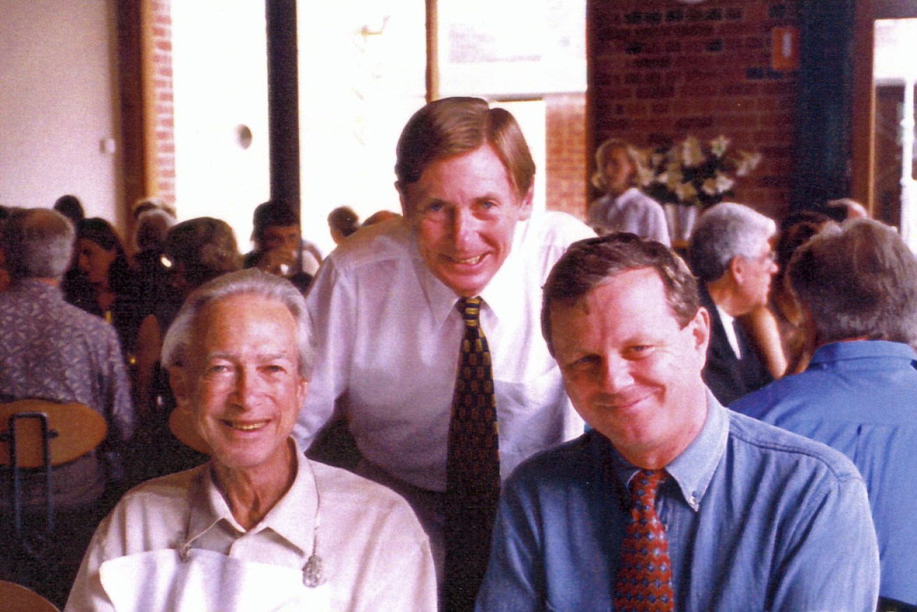 John Bannon (centre) with Don Dunstan and Mike Rann at a lunch organised in Dunstan's honour in 1998. Photo courtesy Flinders University