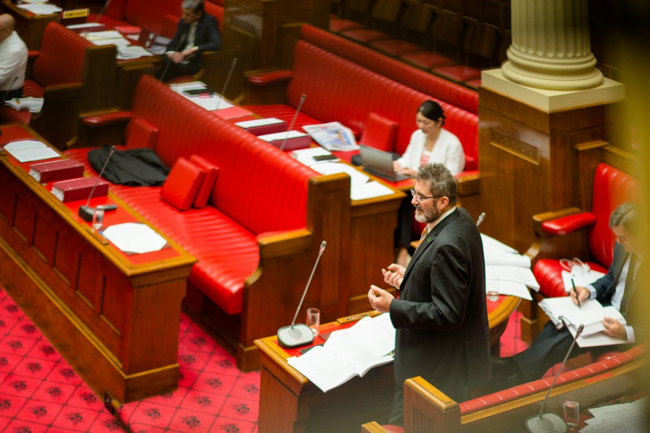 Greens MLC Mark Parnell during debate yesterday. Photo: Nat Rogers / InDaily