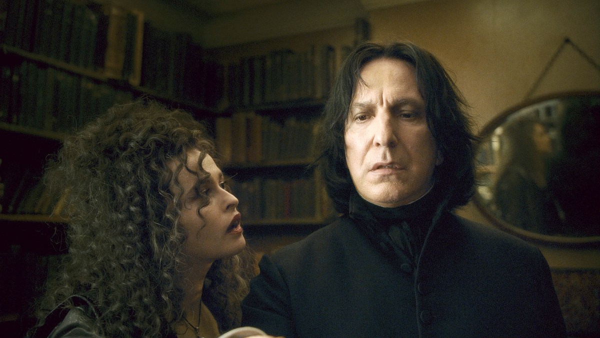 Alan Rickman as Professor Snape in the Harry Potter film series.