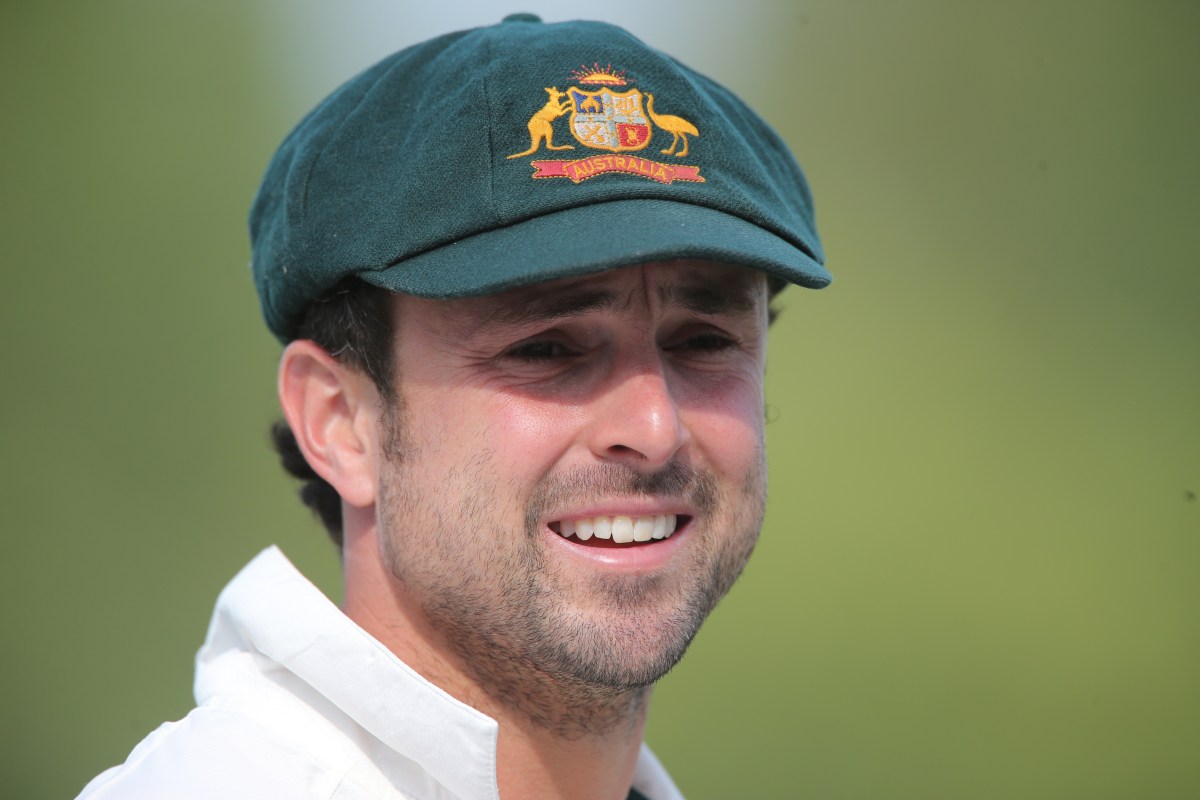 Australia's Ed Cowan in the field during day three of the International Warm up match at New Road against Worcestershire at Worcester. .