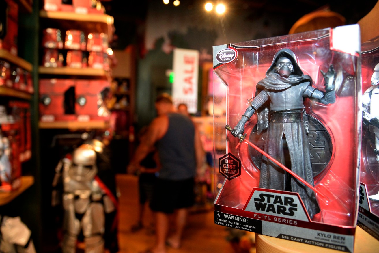A Kylo Ren action figure displayed at the Disney Store in Santa Monica, California. Photo: EPA/Mike Nelson