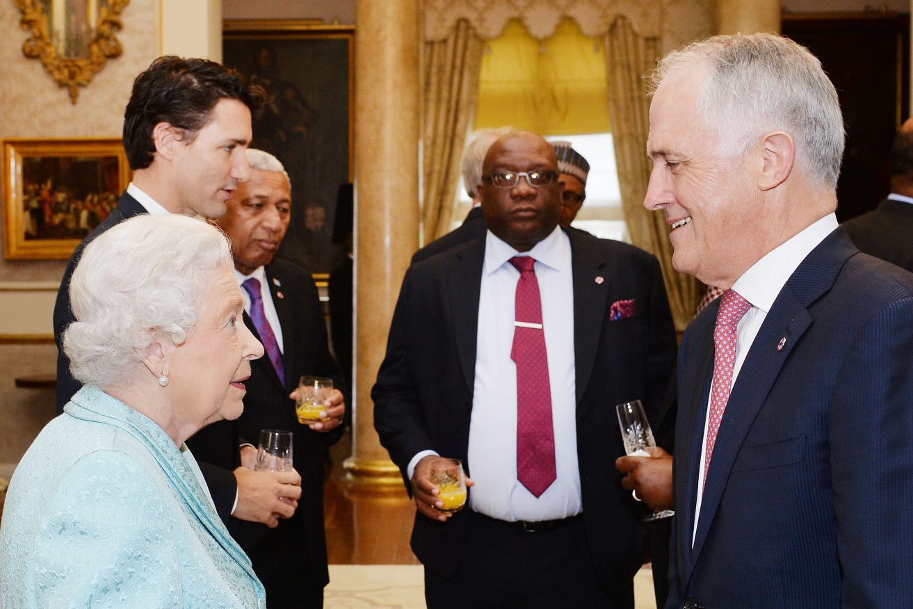 Queen Elizabeth II talks to Australian Prime Minister Malcolm Turnbull during a reception in Malta last November. Photo: John Stillwell/PA Wire