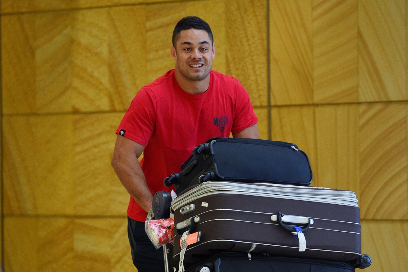 Jarryd Hayne arrives in Sydney this month. He may have a long wait to find out his playing future. Photo: Dan Himbrechts, AAP.