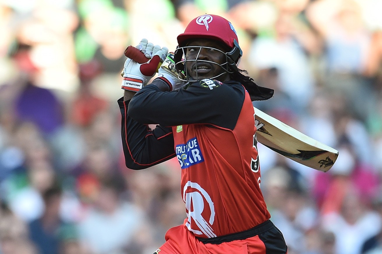 Gayle in action for the Renegades. Photo: Julian Smith, AAP.