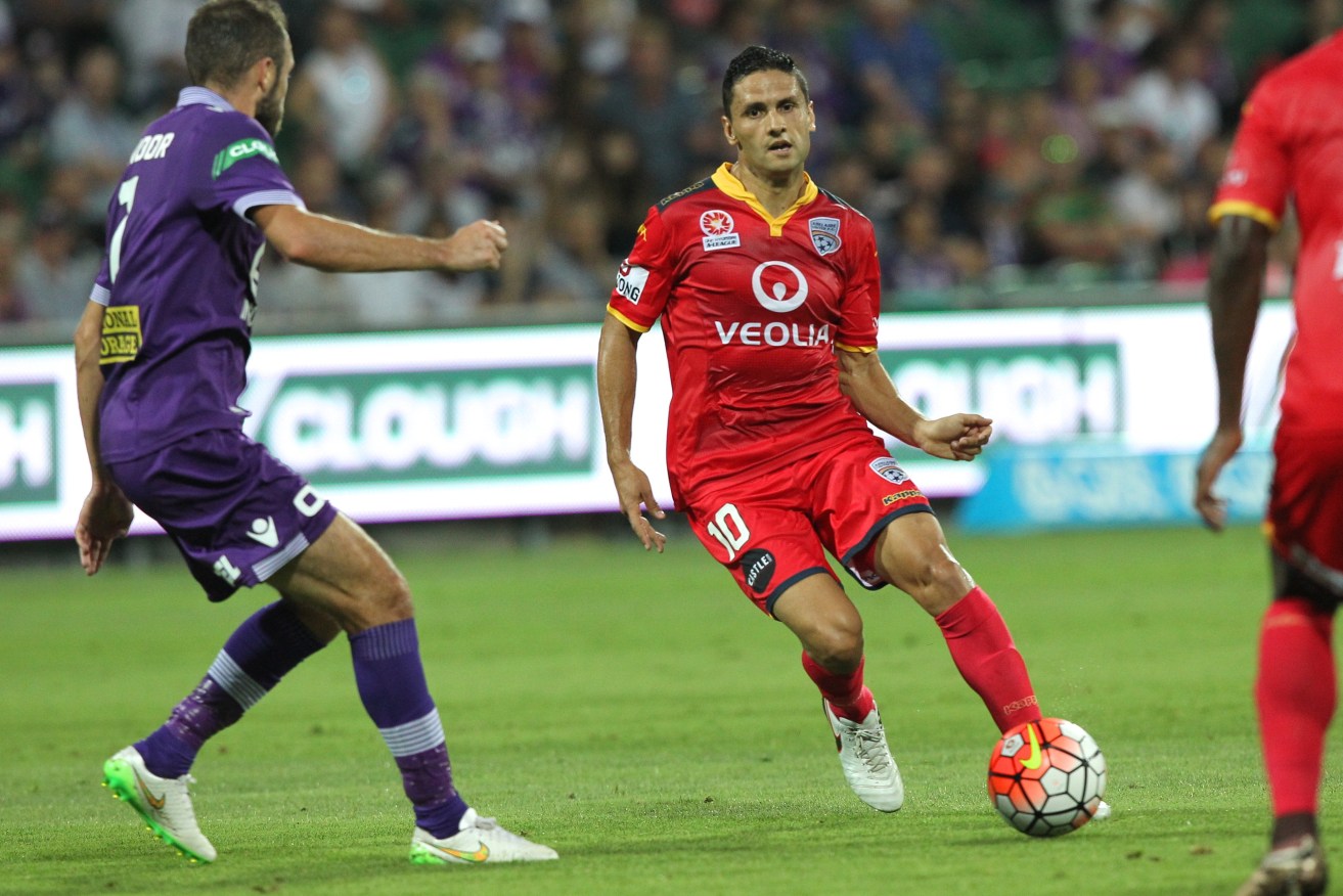 Marcelo Carrusca during the win against Perth Glory. Photo: Richard Wainwright, AAP.