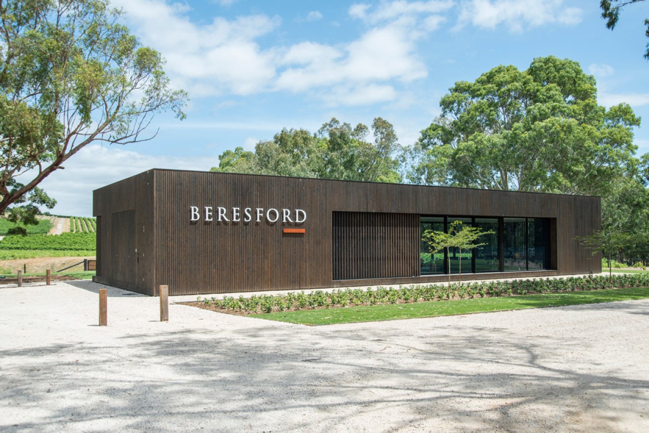 The current architect-designed Tasting Pavilion at Beresford Wines. Photo: supplied