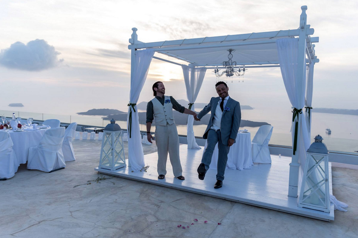 David and Marco Bulmer-Rizzi at their wedding last year.