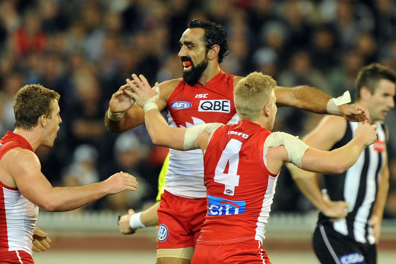 Adam Goodes won't be farewelled by Collingwood supporters. Photo: Joe Castro, AAP.