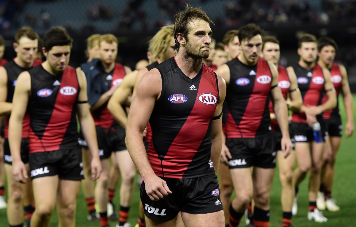 Suspended captain Jobe Watson will join 33 current and former teammates in appealing their doping ban in Swiss court. Photo: Julian Smith, AAP.
