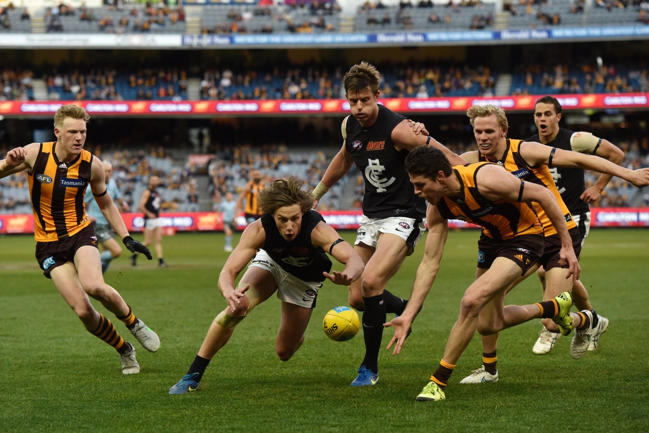 Carlton and Hawthorn will open the NAB Challenge tonight. Photo: Tracey Nearmy, AAP.