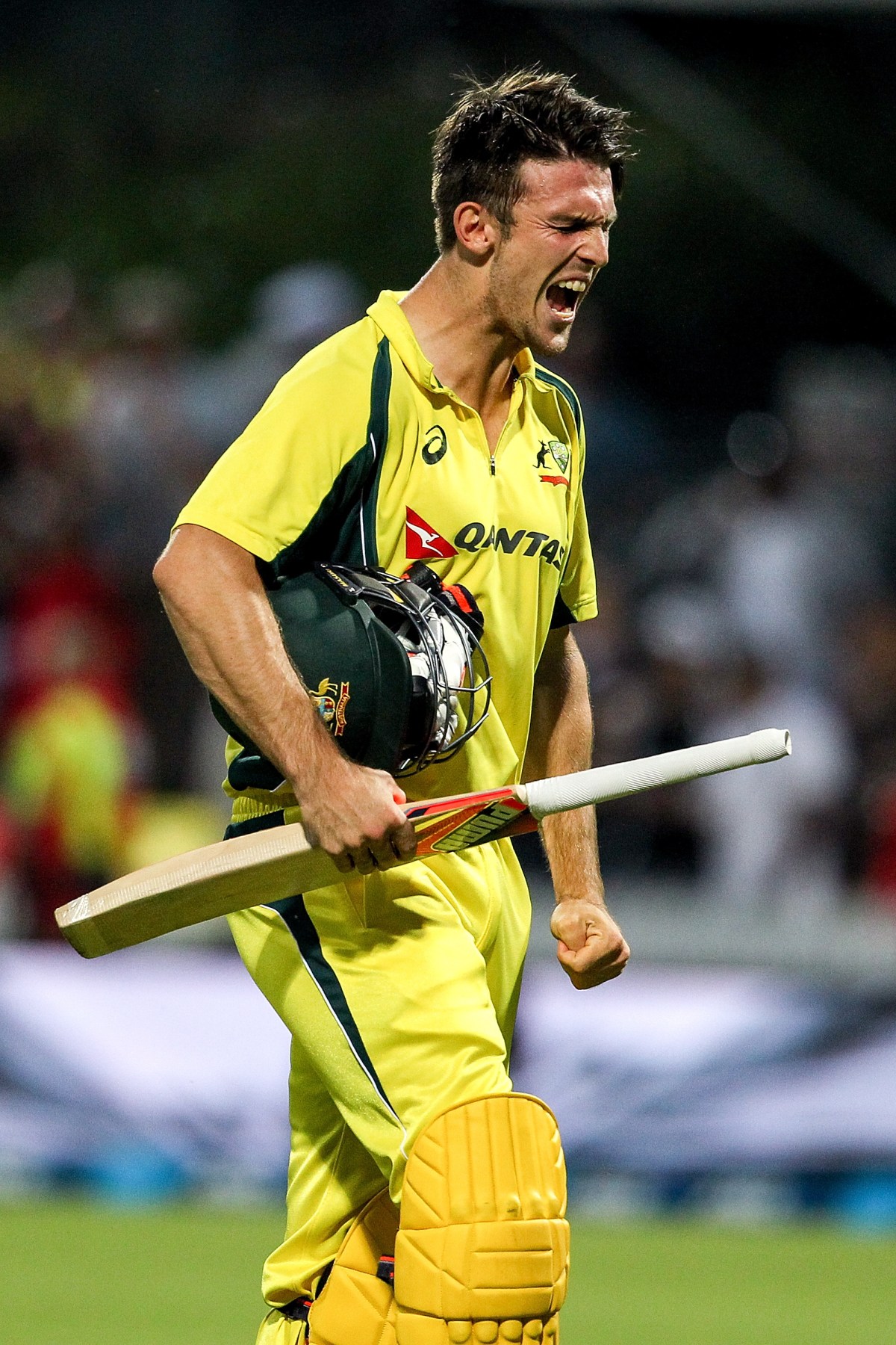 Mitchell Marsh of Australia reacts after being given out during the third Chappell-Hadlee Trophy New Zealand v Australia ODI at Seddon Park, Hamilton,ÊMonday, Feb. 8, 2016. (AAP Image/SNPA, Martin Hunter) NO ARCHIVING, EDITORIAL USE ONLY, IMAGES TO BE USED FOR NEWS REPORTING PURPOSES ONLY, NO COMMERCIAL USE WHATSOEVER, NO USE IN BOOKS WITHOUT PRIOR WRITTEN CONSENT FROM AAP