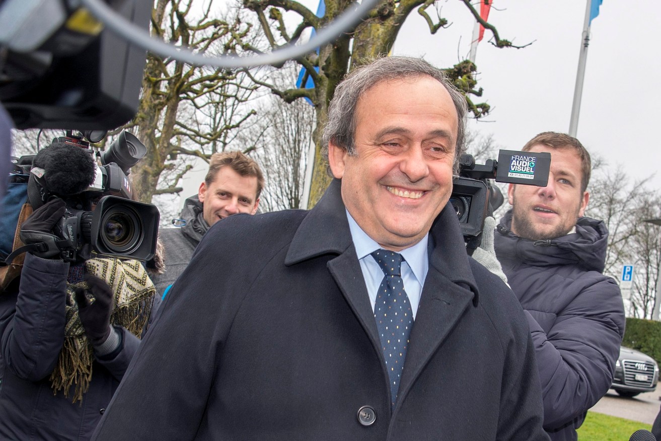 Former UEFA President Michel Platini arrives at the FIFA Headquarters in Zurich to appeal against his eight-year ban. Photo: WALTER BIERI, EPA.